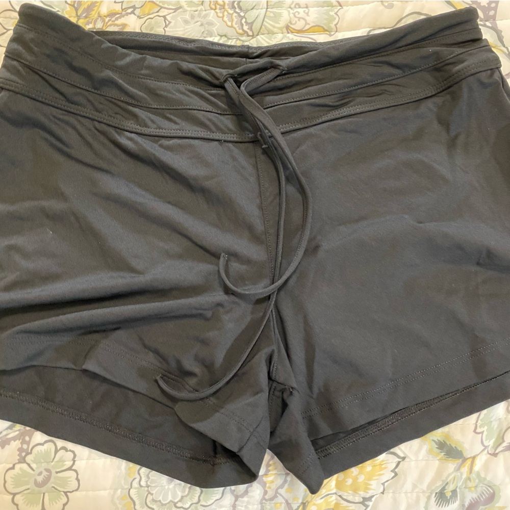 Black Athleta swim bottoms.